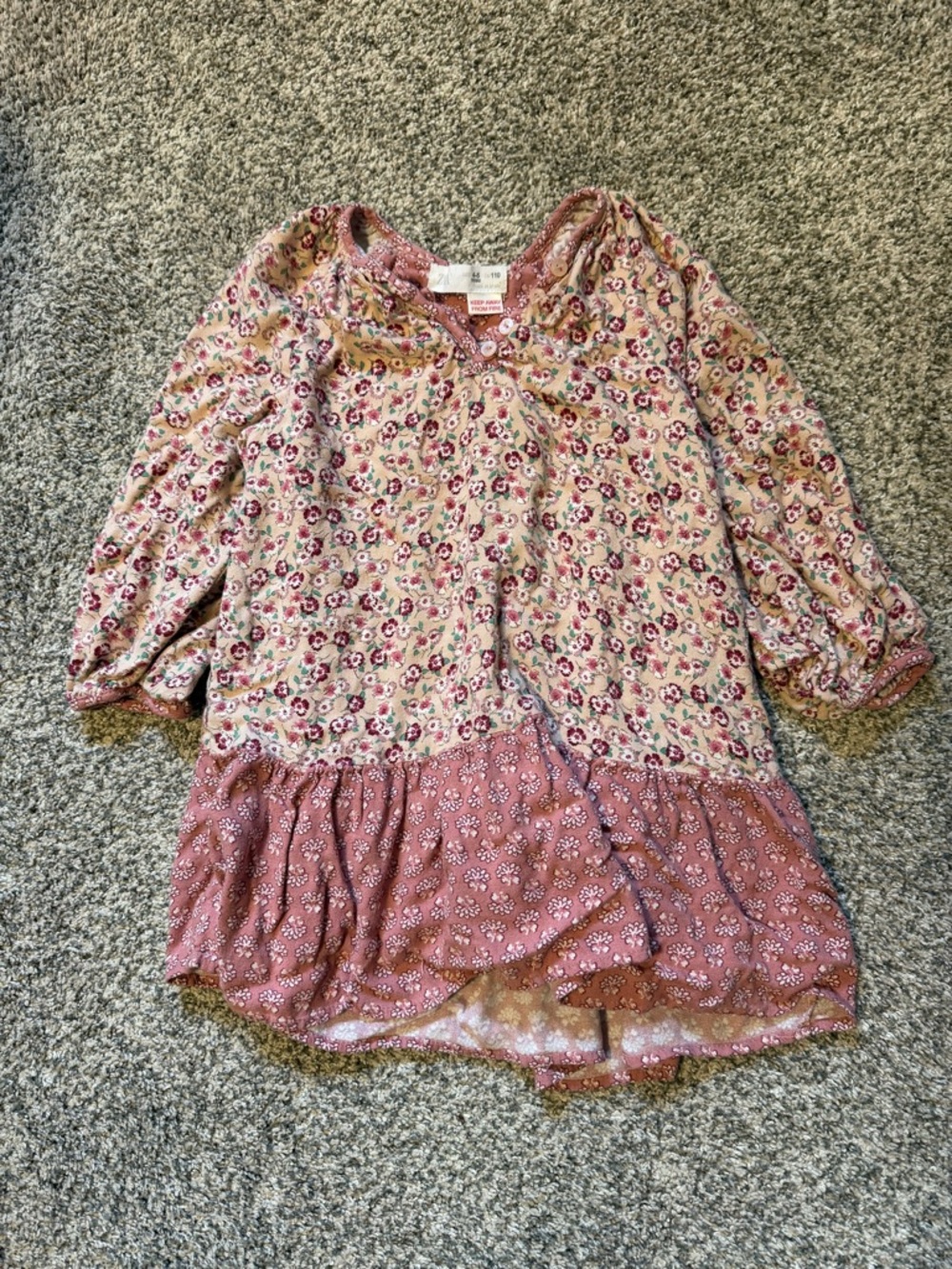 Zara Pink Floral Button-Front Top